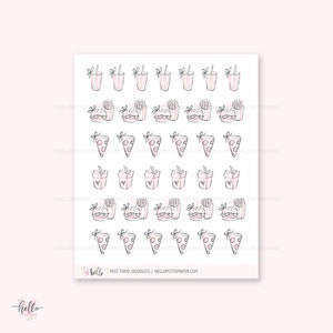 Doodle icons (FAST FOOD)  -  hand-drawn planner stickers