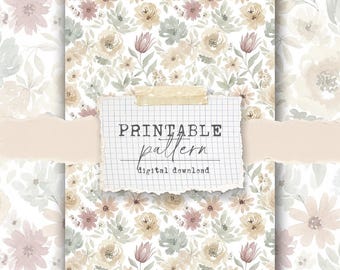 Printable pattern (digital download) - for scrapbook papers, vellum, fabrics - Neutral 2