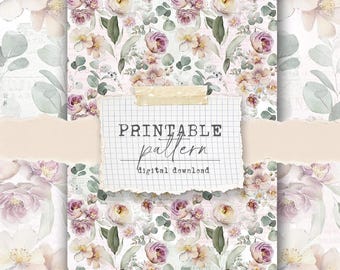 Printable pattern (digital download) - for scrapbook papers, vellum, fabrics - Cozy Days