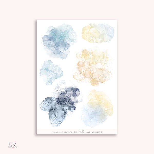 Breathe  - Large Alcohol Ink Swatch stickers