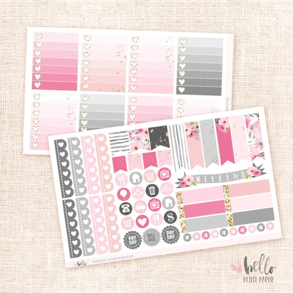 Romance Planner Sticker Kit 6 Sheets For Erin Condren Etsy