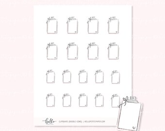 Doodle icons (CLIPBOARD)  -  hand-drawn planner stickers