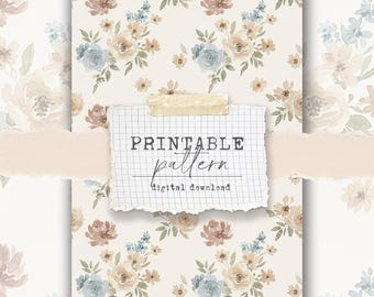 Printable pattern (digital download) - for scrapbook papers, vellum, fabrics - Neutral 4