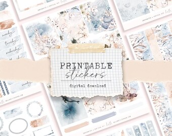 Printable Sticker kit - Underwater, sea life, marine life, whale, sea cratures sticker kit for weekly planning (4 different sticker sheets)