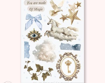 Junk journaling stickers - Magic