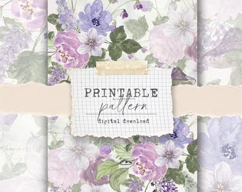 Printable pattern (digital download) - for scrapbook papers, vellum, fabrics - Fairy Garden