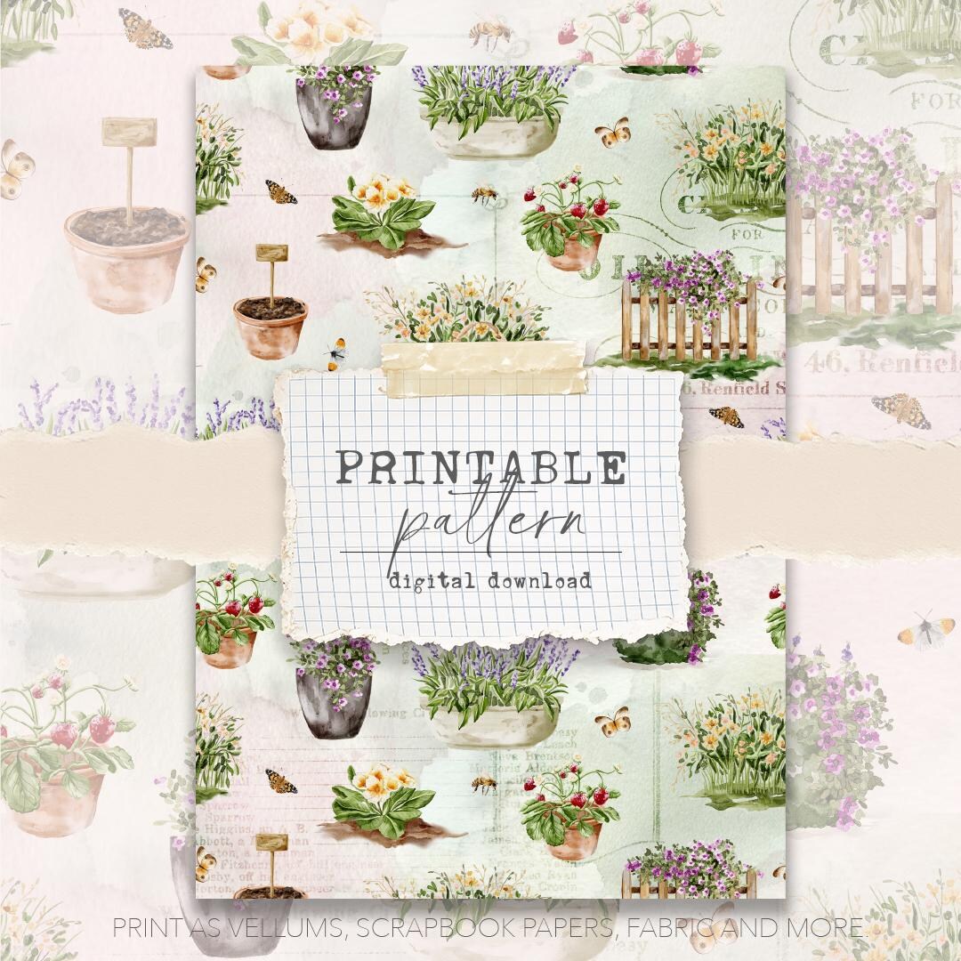 Printable Pattern (digital Download) - for Scrapbook Papers, Vellum ...