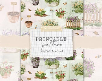 Printable pattern (digital download) - for scrapbook papers, vellum, fabrics - Wildwood