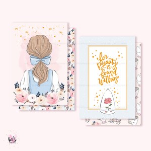 2 Journaling cards, gold foil | double sided -  Belle