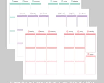 A5 vertical colorful inserts - 3 ombre printables for A5 planners