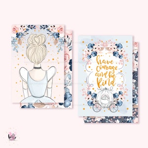 2 Journaling cards, silver foil | double sided -  Cinderella