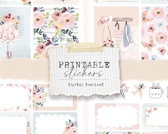 Printable decorative stickers - April Showers Mini Kit: planning, planners, journaling