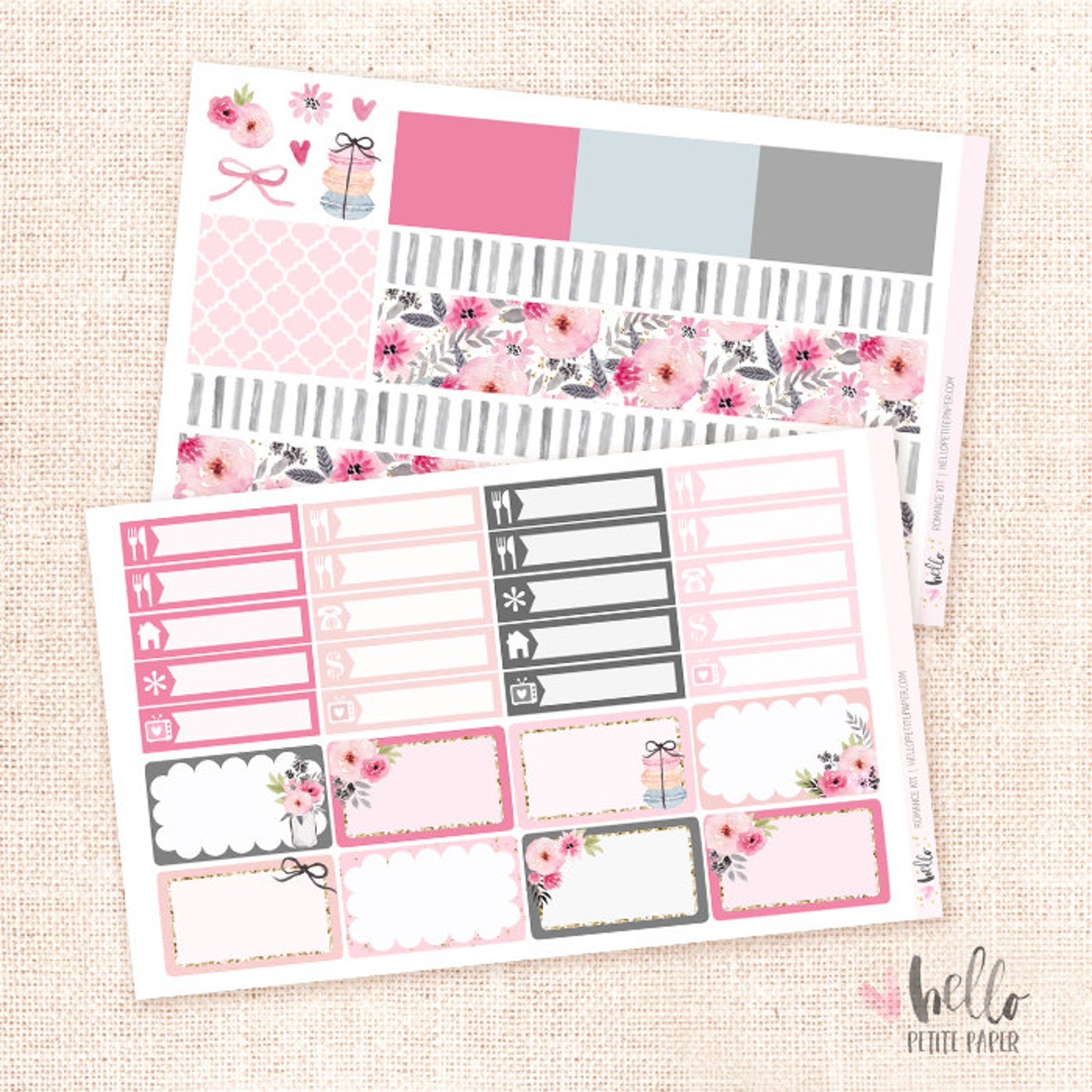 Romance Planner Sticker Kit 6 Sheets For Erin Condren Etsy