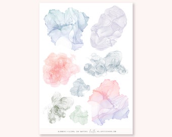 Blooming - Large Alcohol Ink Swatch stickers