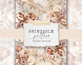 Printable pattern (digital download) - for scrapbook papers, vellum, fabrics - Cozy Days