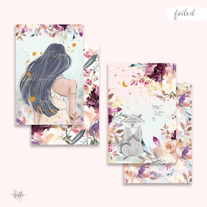 Pocahontas - 2 Journaling cards | dashboards, gold foil, double sided