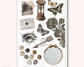 Junk journaling stickers - Vintage Affair