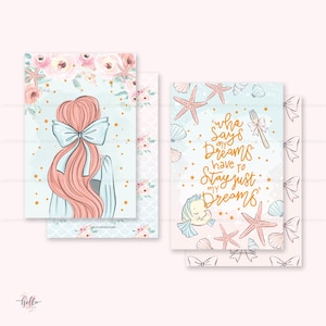 2 Journaling Karten, Goldfolie | doppelseitig - Ariel