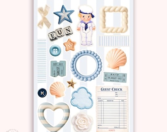 Junk journaling stickers - Summer Fun deco