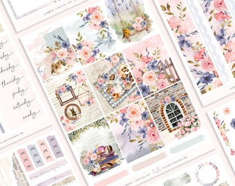 Blooming - Planner sticker kit / 4 sheets+