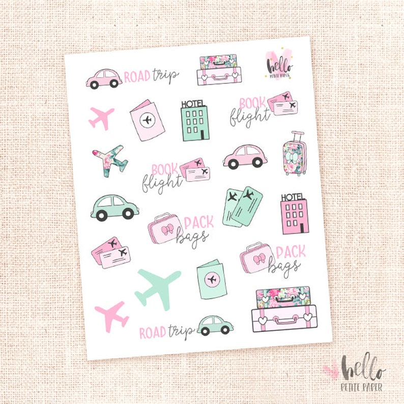 travel stickers 21 cute planner stickers for the erin etsy