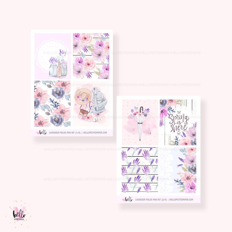 planner stickers Lavender Fields MINI KIT 4 sheets