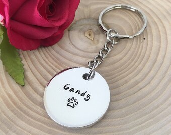 Dog Name Keyring New Dog Gift Dog Memorial Name and Paw - Etsy Dog Name Keyring New Dog Gift Dog Memorial Name and Paw - Etsy