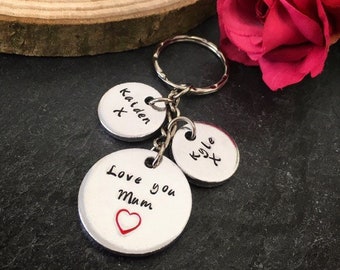 Personalised Mothers Day keyring gift, keychain from children, birthday keepsake gift for mum, personalised new mum gifts, first mothers day