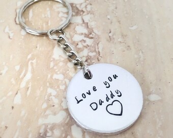 Personalised Love you daddy keyring, Father’s Day gift for daddy, birthday gift, personalised Daddy keyring from daughter, gift from son