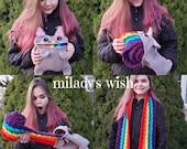 Rainbow Cat Barf Scarf, Nyan Cat, crochet, made to order