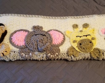 Safari Sleepover crocheted baby blanket, customizable, handmade to order