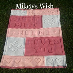 Sweet Baby Who Loves You So? Crochet Baby Blanket Customizable Color and Name for Grandma, Nonni, Nana, Nanny
