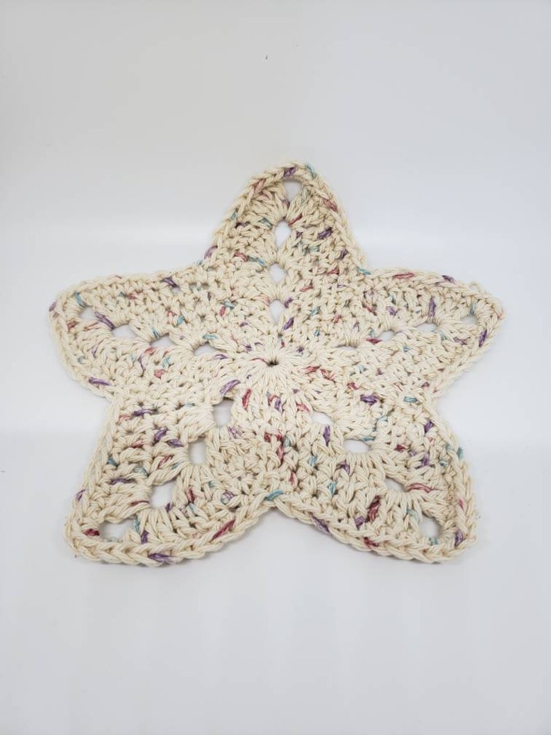 beach and ocean themed three crocheted wash or dish cloths crochet cotton A Day At The Beach Cleaning Trio