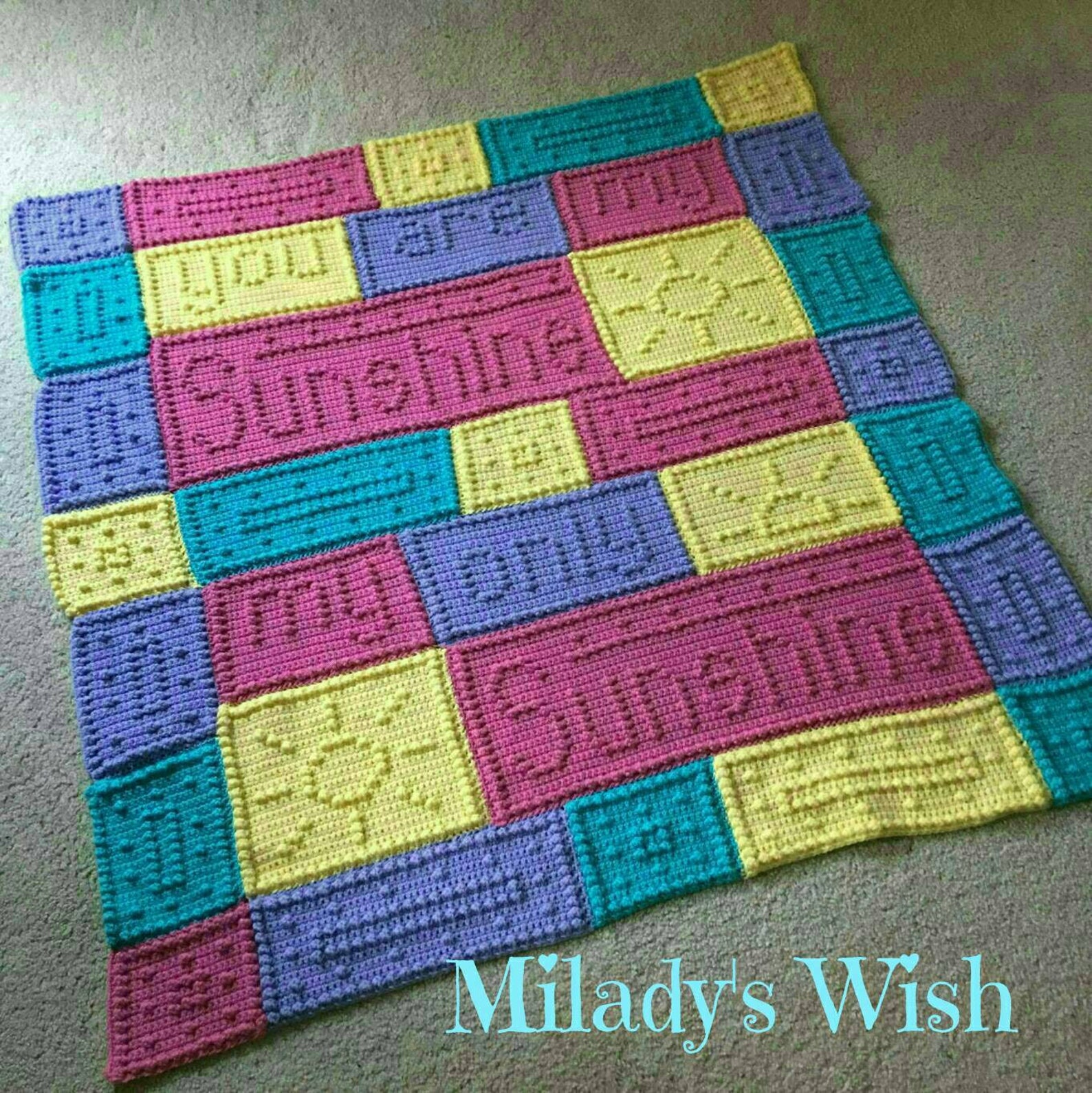 You Are My Sunshine Blanket/crochet Afghan/jody Pyott Pattern Etsy UK