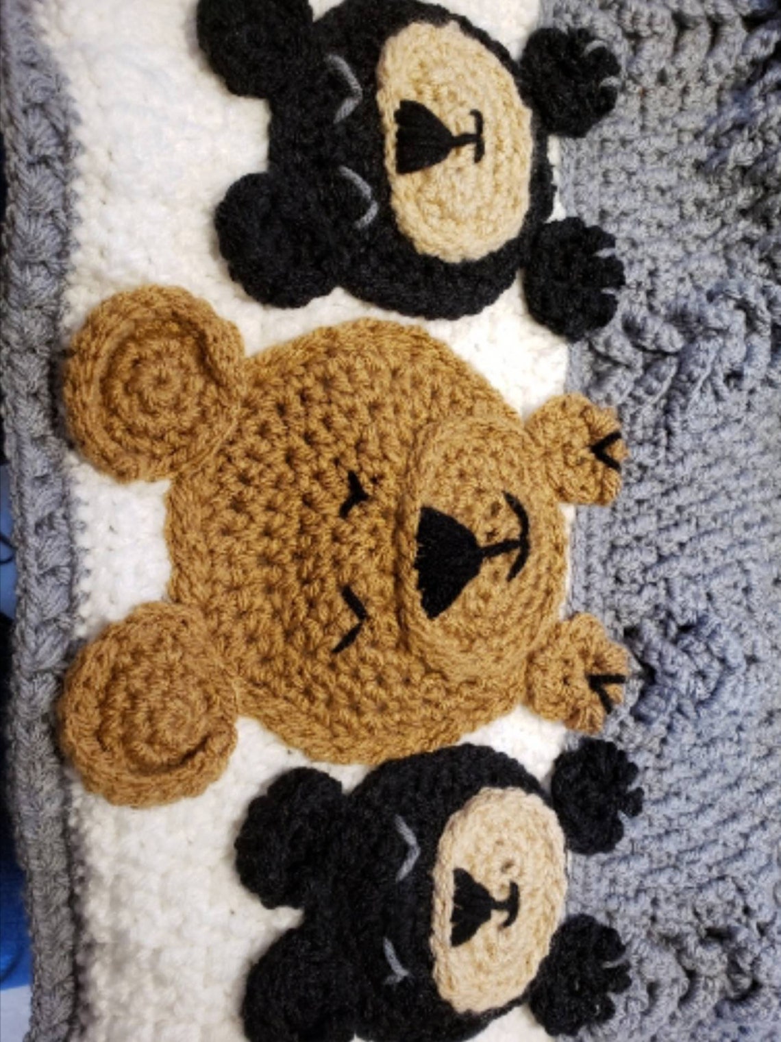 Sleep Tight Teddy Bear Crochet Baby Blanket Customizable Etsy