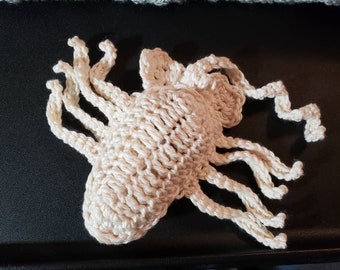 Catnip Crazies Alien Facehugger Cat Toy, made to order, organic catnip, cotton, petsafe kitty toy