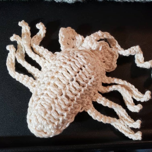 Catnip Crazies Alien Facehugger Cat Toy, made to order, organic catnip, cotton, petsafe kitty toy