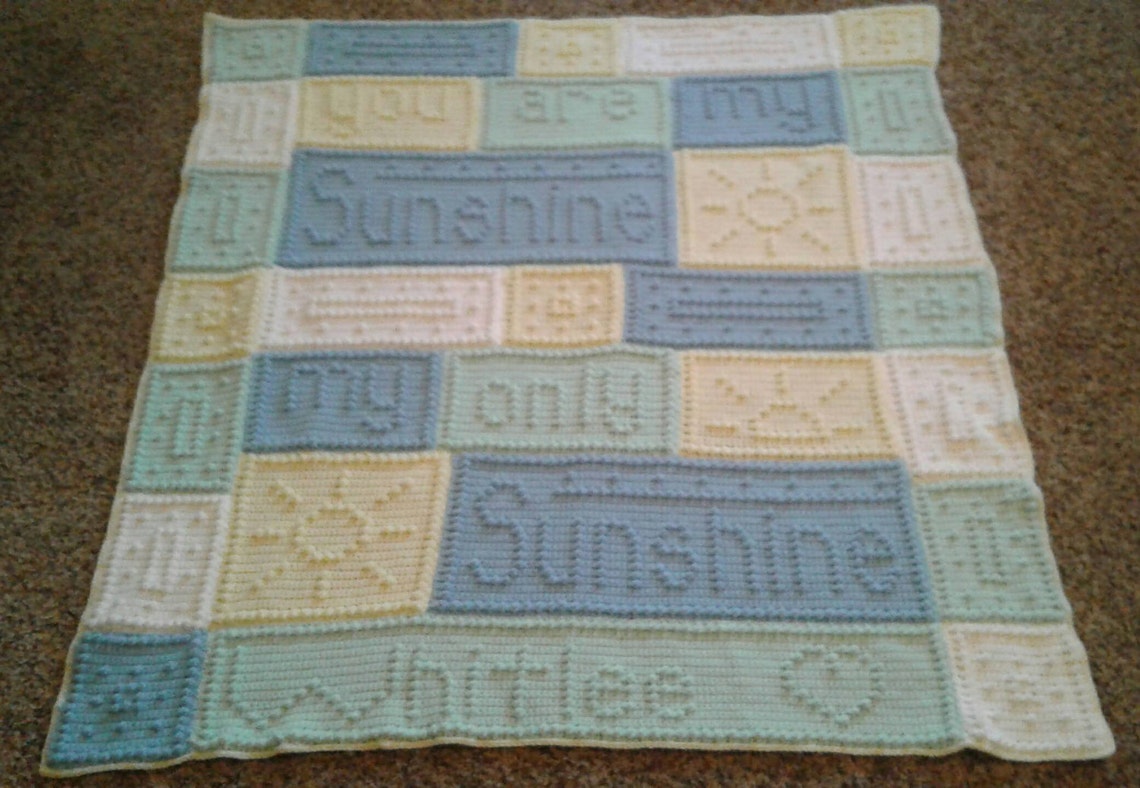 You Are My Sunshine Blanket/crochet Afghan/jody Pyott Pattern Etsy UK