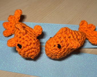 Catnip Crazies Gold Fish crochet organic cat nip cat toy, pet safe, pack of two