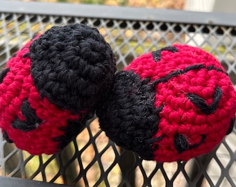 Catnip Crazies Ladybug crochet organic cat nip cat toy, pet safe, pack of two