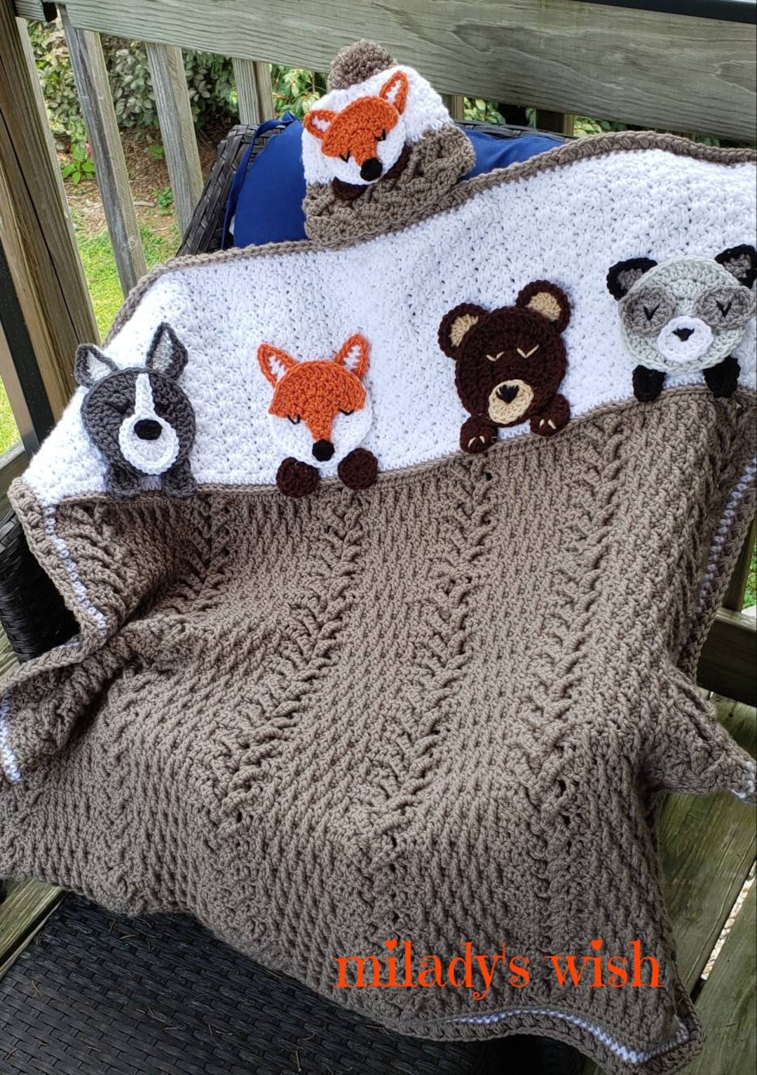 Sleepover in the Forest Crochet Baby Blanket Customizable Handmade to Order Please Allow Time for Delivery Etsy Canada