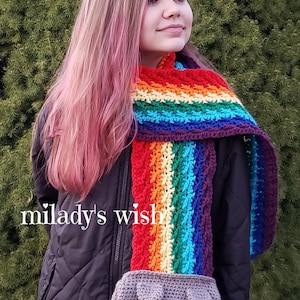 Rainbow Barf Cat Scarf, Nyan Cat, crochet