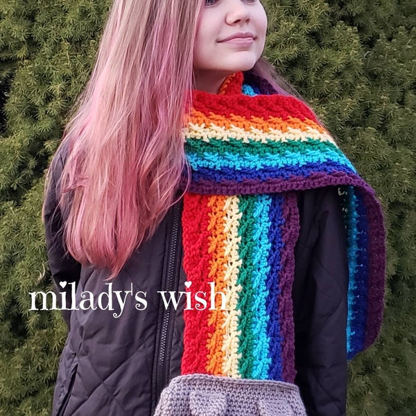 Rainbow Barf Cat Scarf, Nyan Cat, crochet