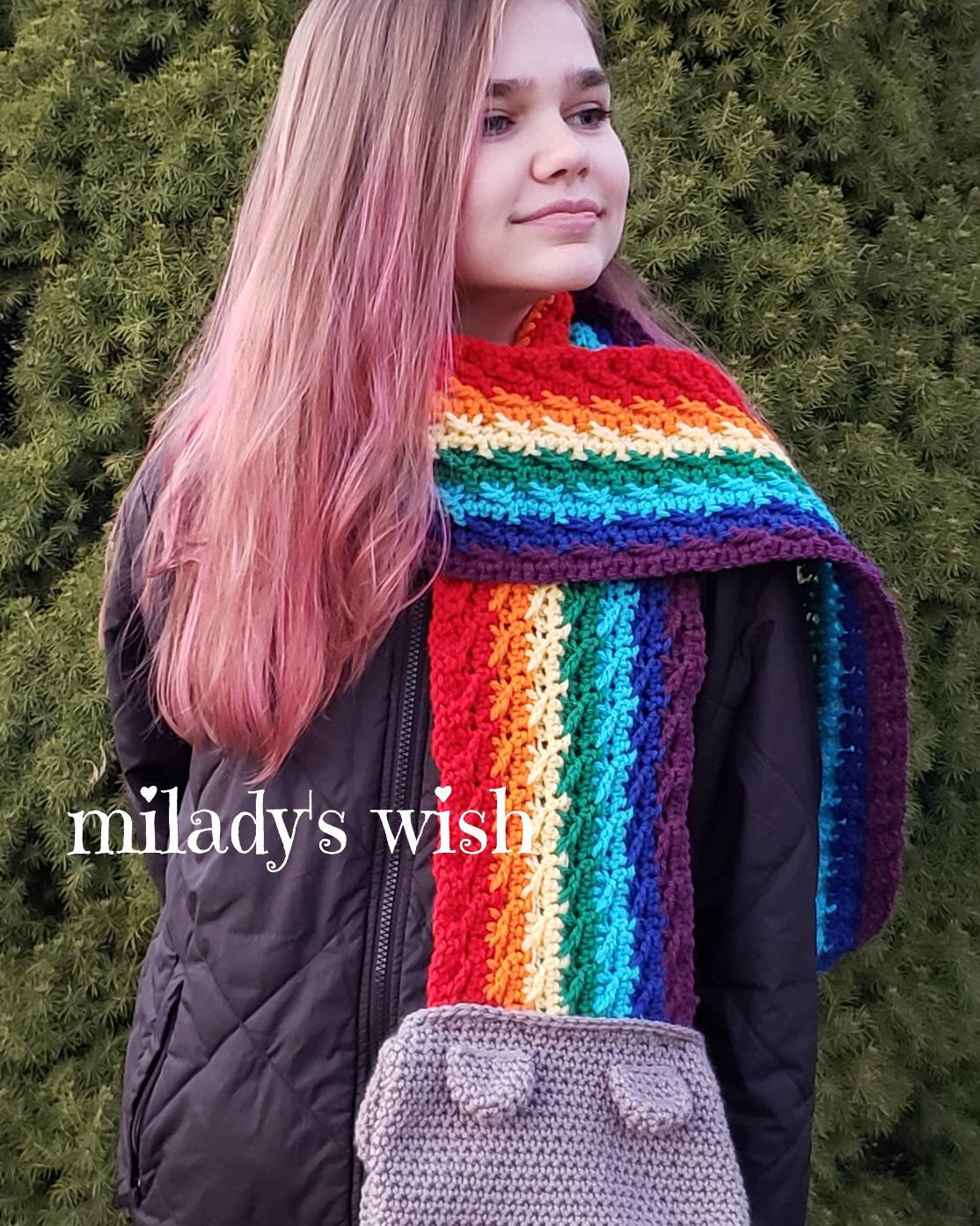 Rainbow Barf Cat Scarf, Nyan Cat, Crochet - Etsy