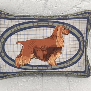 English Cocker Spaniel Pillow, Red Cocker, Dog Pillow Cover, Decorative Pillow, lumbar Pillow, 12 x 18, Mother's Day Gift, Sporting dog