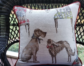 Deerhound Pillow, Great Dane Pillow, Decorative Pillow Cover, Dog Pillow, Christmas Gift