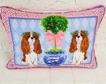 Cavalier Pillow Cover, Cavalier King Charles Spaniel, Christmas Gift, Dog Lover, Accent, 12x18