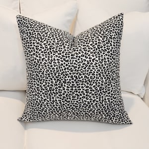 Cheetah Leopard Print Pillow Cover: Black and White Decor (12x18, 12x20&quot;)