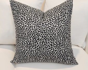 Cheetah Leopard Pillow Cover, Animal Print, 12x18, 12 x 20 or 12 x 24", Pillow Cover, Modern Pillow, Black and White, Maximalist Decor