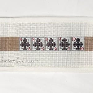 ¡OFERTA! Lienzo para cinturón bordado, 99 cm, diseño de naipes, sin fibras, lienzo sin terminar.